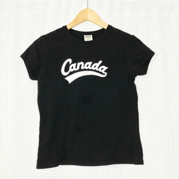 Black stretch roots canada tee shirt 💚 - Picture 1 of 7